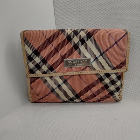 Burberry Blue Label Women's Multiple Wallet - Pink Plaid - Picture 1 of 13